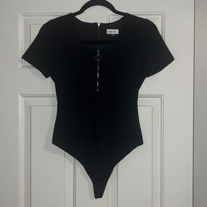 Black zip up bodysuit